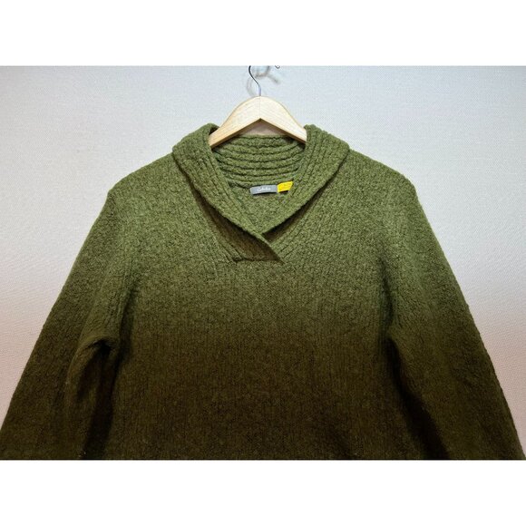 Cabelas Mens Pullover Sweater Size XL Green Knit Shawl Collar Wool Blend - Picture 5 of 13